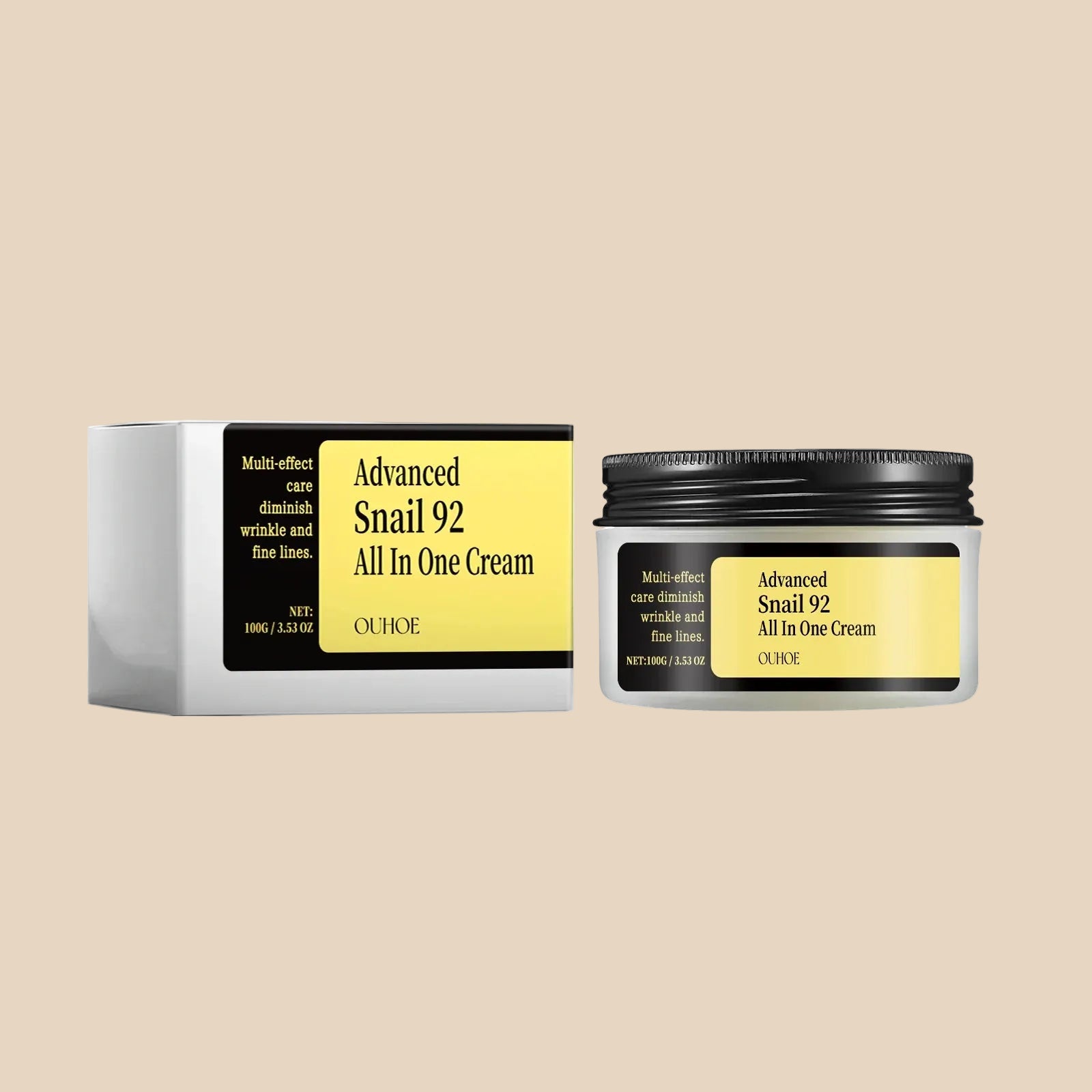 OUHOE Snail Mucin 92 Moisturizer (Smoothing Korean Facial Treatment)